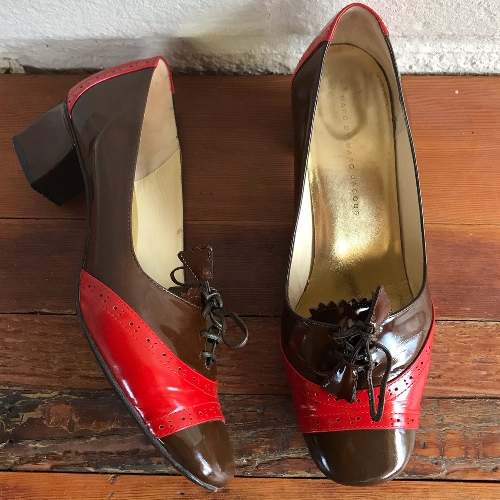 Marc Jacobs Oxford Block Heel Pump Brogues Retro. Size 10.5